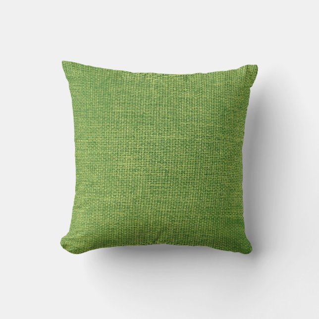 Burlap Simple Apple Green Cushion (Front)