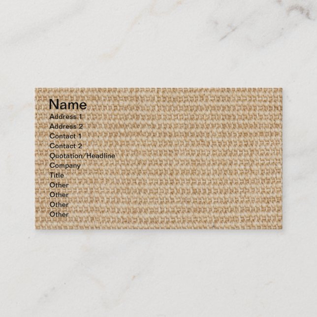 Burlap texture business card (Front)