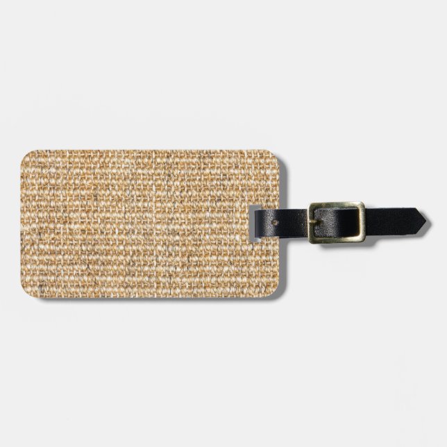 Burlap texture luggage tag (Front Horizontal)