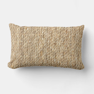 Burlap texture lumbar cushion