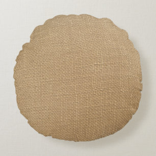 Burlap texture round cushion