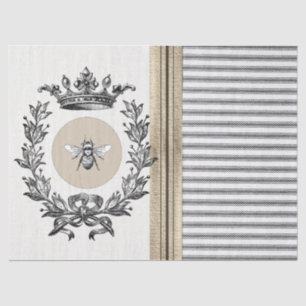 Burlap Ticking Bee Tissue paper