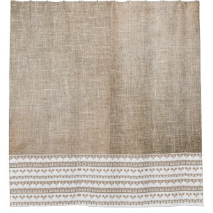 Burlap & Trim Shower Curtain
