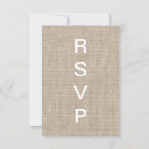 Burlap Typography RSVP Card
