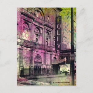 Burlesque Theather Grunge Postcard