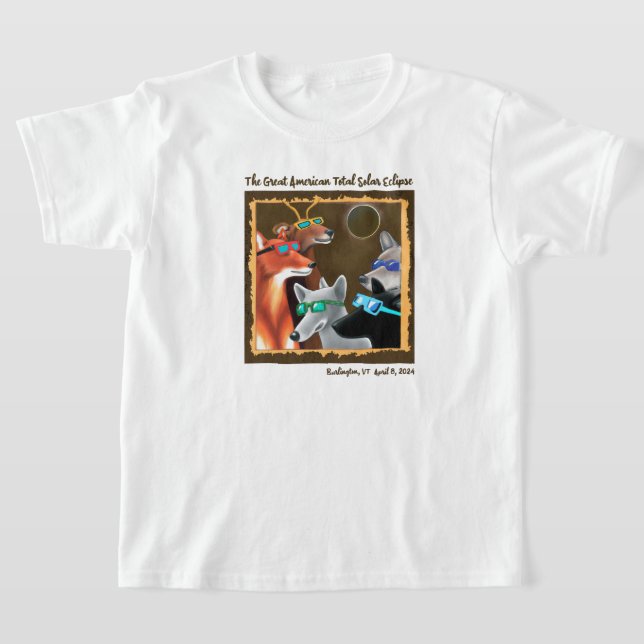 Burlington Forest Friends Eclipse Viewing Party T-Shirt (Laydown)