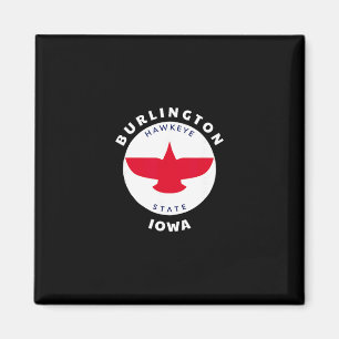 Burlington Iowa Ia Flag Soaring Eagle Souvenir Vac Magnet