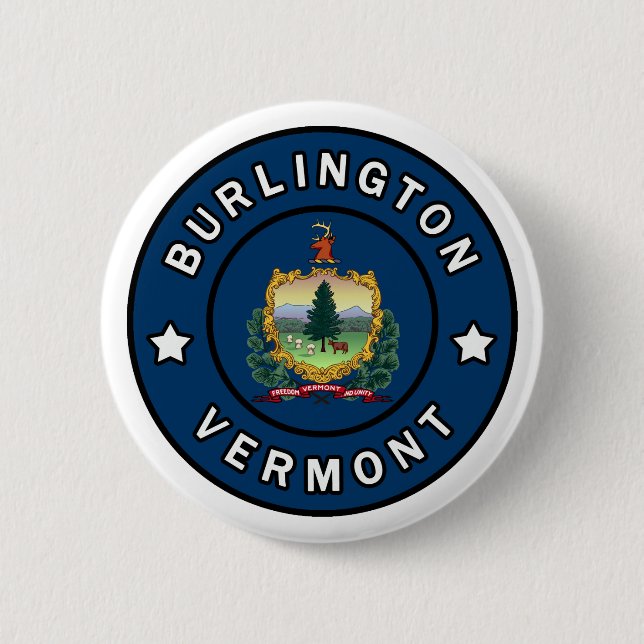 Burlington Vermont 6 Cm Round Badge (Front)