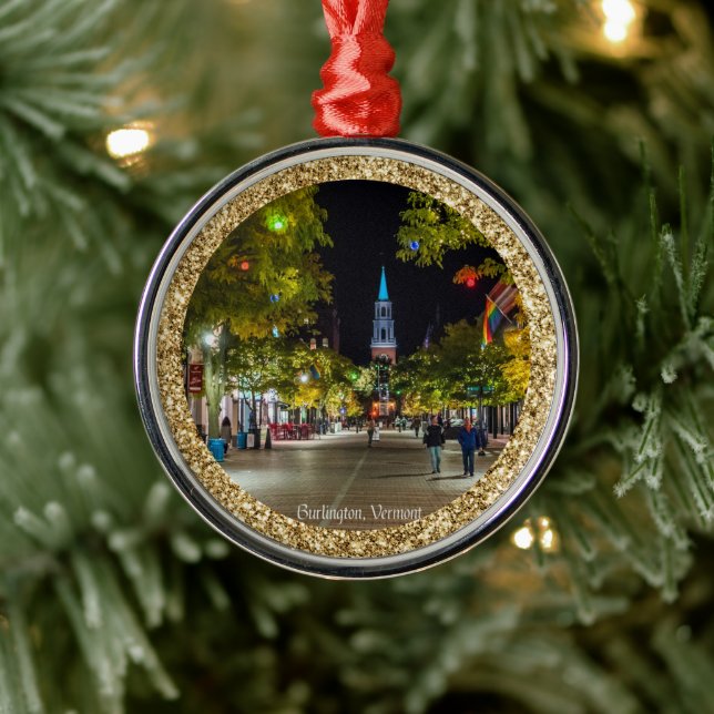 Burlington, Vermont Christmas Metal Tree Decoration (Tree)