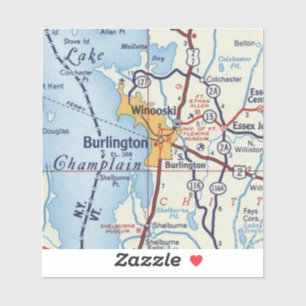 Burlington Vermont Vintage Map