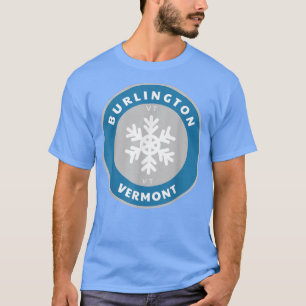 Burlington Vermont VT Winter Snow Snowflake Badge  T-Shirt