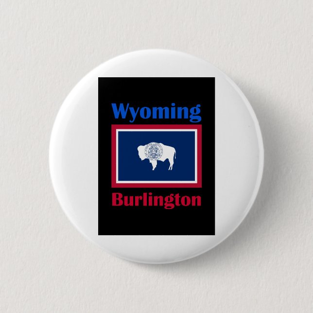 Burlington Wyoming 6 Cm Round Badge (Front)