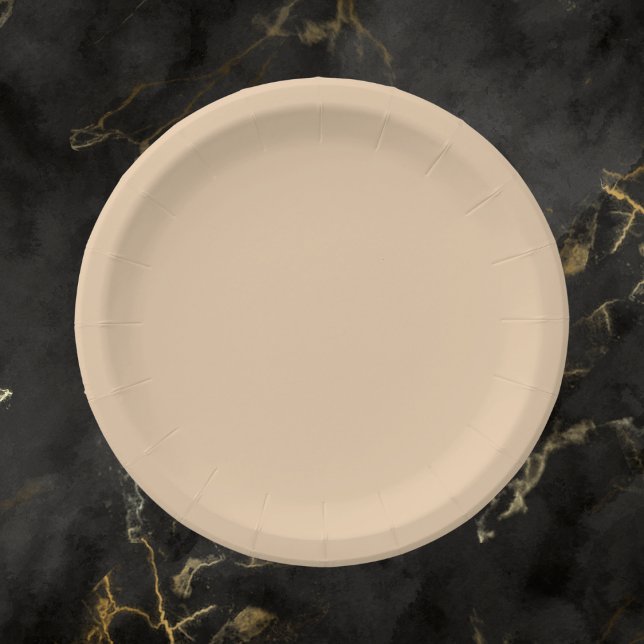 Burly Wood Solid Colour Paper Plate (Creator Uploaded)