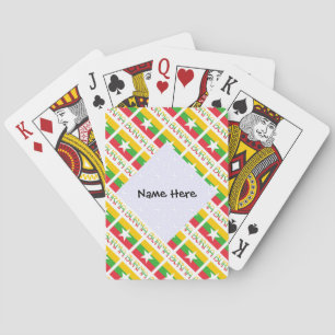Burma and Myanmar Flag Tiled with Your Name Playing Cards