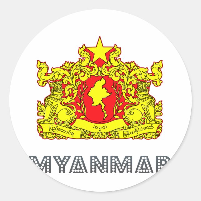 Burma Emblem Classic Round Sticker (Front)