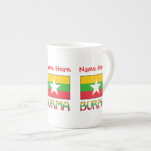 Burma Myanmar Flag Personalised Bone China Mug