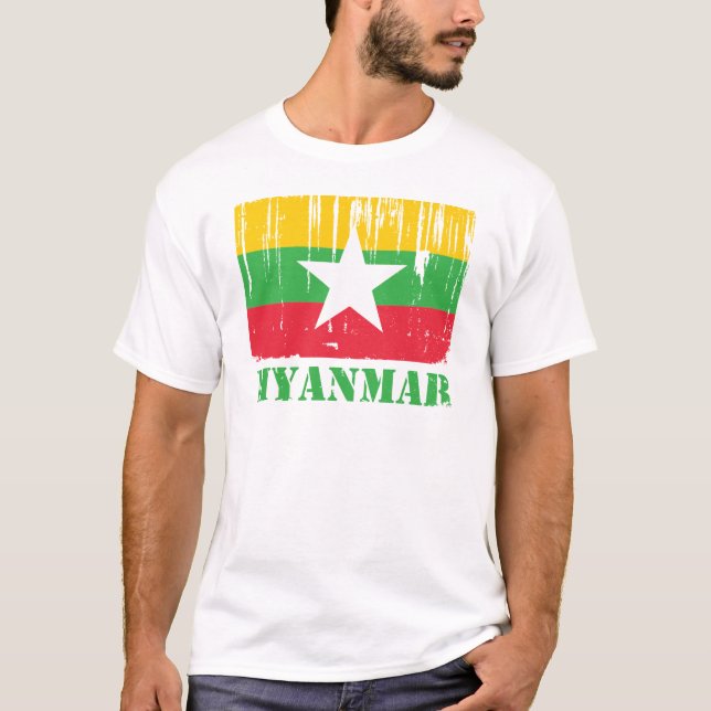 Burma Myanmar Flag T-Shirt (Front)
