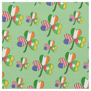 Burma Myanmar Irish USA Shamrock Flag Personalised Fabric