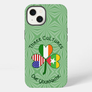 Burma Myanmar Irish USA Shamrock Flag Personalised iPhone 13 Case