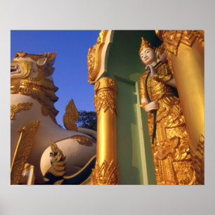 Burma (Myanmar), Rangoon (Yangon) Temple Poster