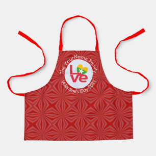 Burma Myanmar Red LOVE Flag Personalised  Apron