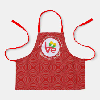 Burma Myanmar Red LOVE Flag Personalised  Apron