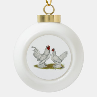 Burmese Bantams Ceramic Ball Christmas Ornament