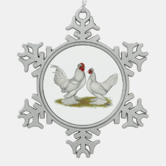 Burmese Bantams Snowflake Pewter Christmas Ornament