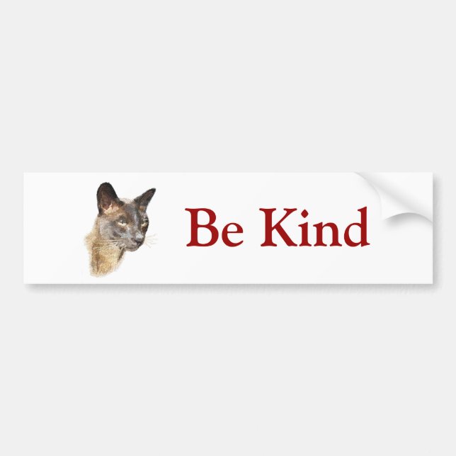 Burmese, Be Kind Bumper Sticker (Front)