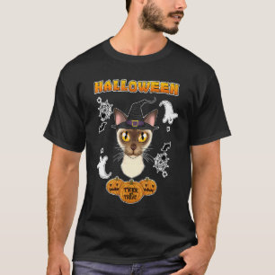 Burmese Cat I Happy Halloween T-Shirt