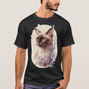Burmese Cat Japanese Cherry Blossom Sakura T-Shirt