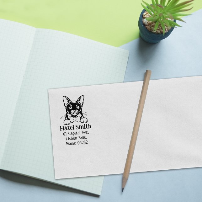 Burmese Cat Return Address  Rubber Stamp (Creator Uploaded)