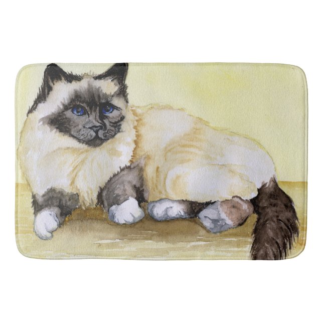 Burmese Cat Sealpoint Bath Mat (Front)