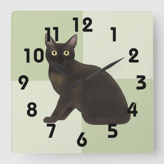 Burmese Cat Wall Clock (Front)