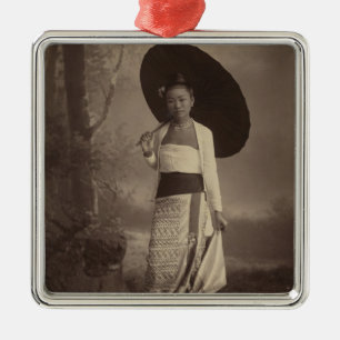Burmese lady metal tree decoration