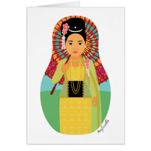 Burmese, Myanmar Matryoshka Card