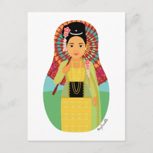 Burmese, Myanmar Matryoshka Postcard