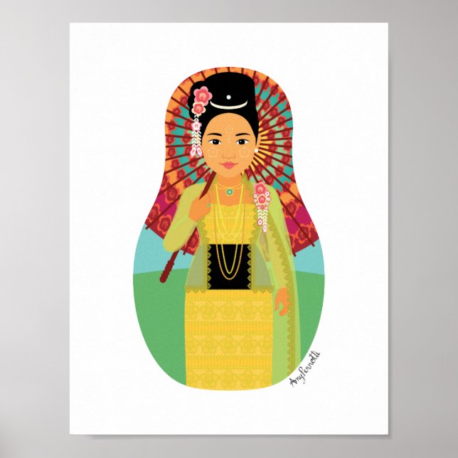 Burmese, Myanmar Matryoshka Poster (Front)