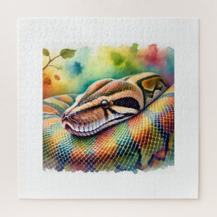 Burmese Python in Watercolor 140624AREF108 - Water Jigsaw Puzzle