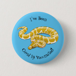 Burmese python snake cartoon illustration 6 cm round badge