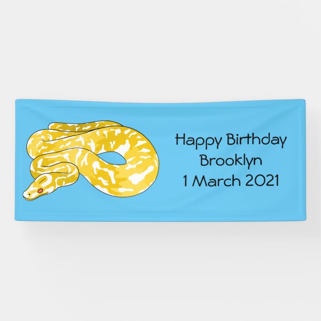 Burmese python snake cartoon illustration  banner (Horizontal)