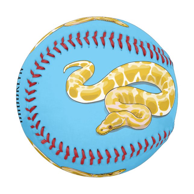 Burmese python snake cartoon illustration baseball (Front Left)