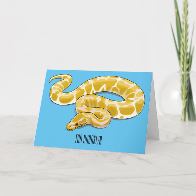 Burmese python snake cartoon illustration card (Front)