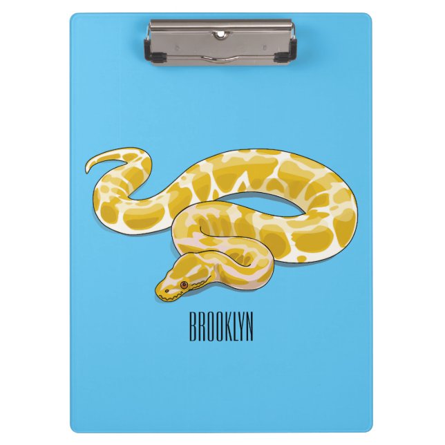 Burmese python snake cartoon illustration clipboard (Front)