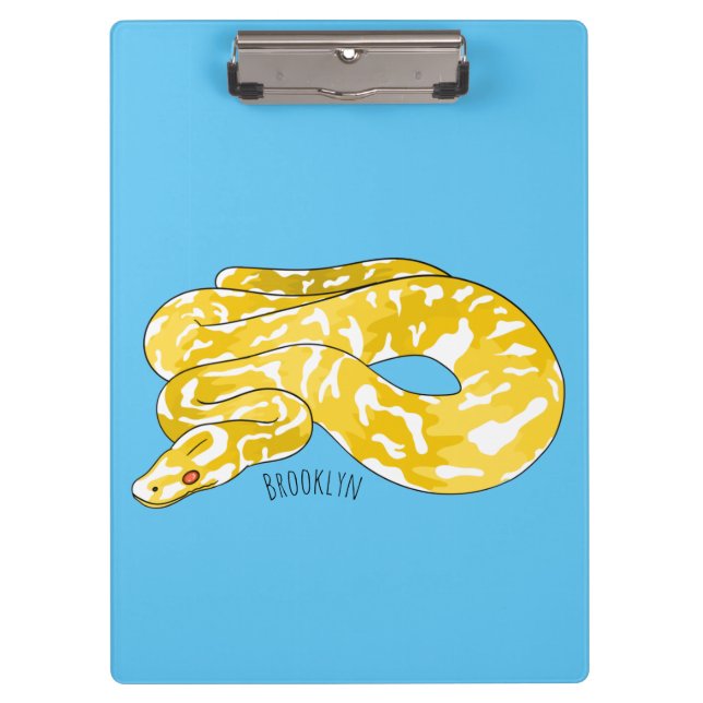 Burmese python snake cartoon illustration  clipboard (Front)