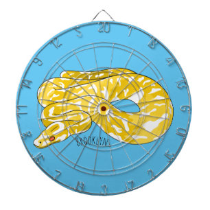 Burmese python snake cartoon illustration dartboard
