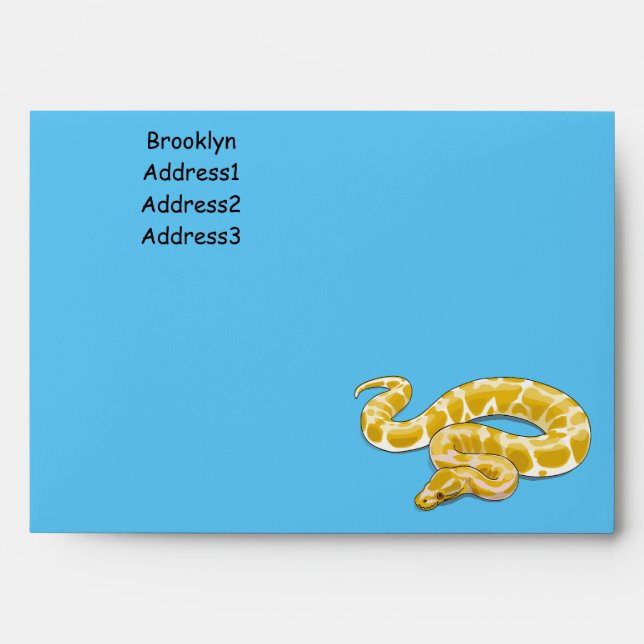 Burmese python snake cartoon illustration envelope (Front)