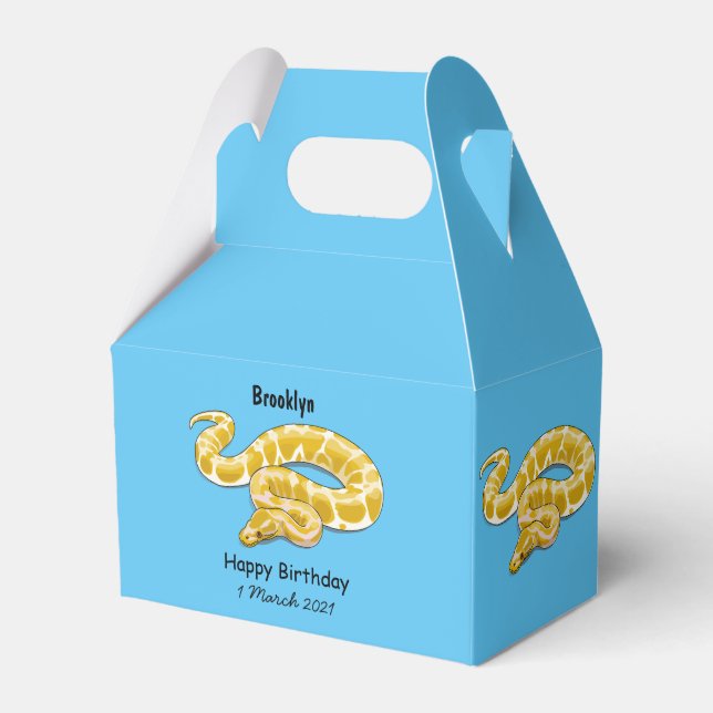 Burmese python snake cartoon illustration favour box (Front Side)