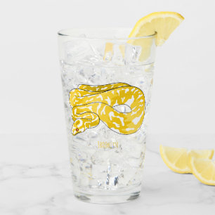 Burmese python snake cartoon illustration glass
