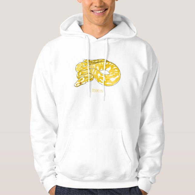 Burmese python snake cartoon illustration  hoodie (Front)